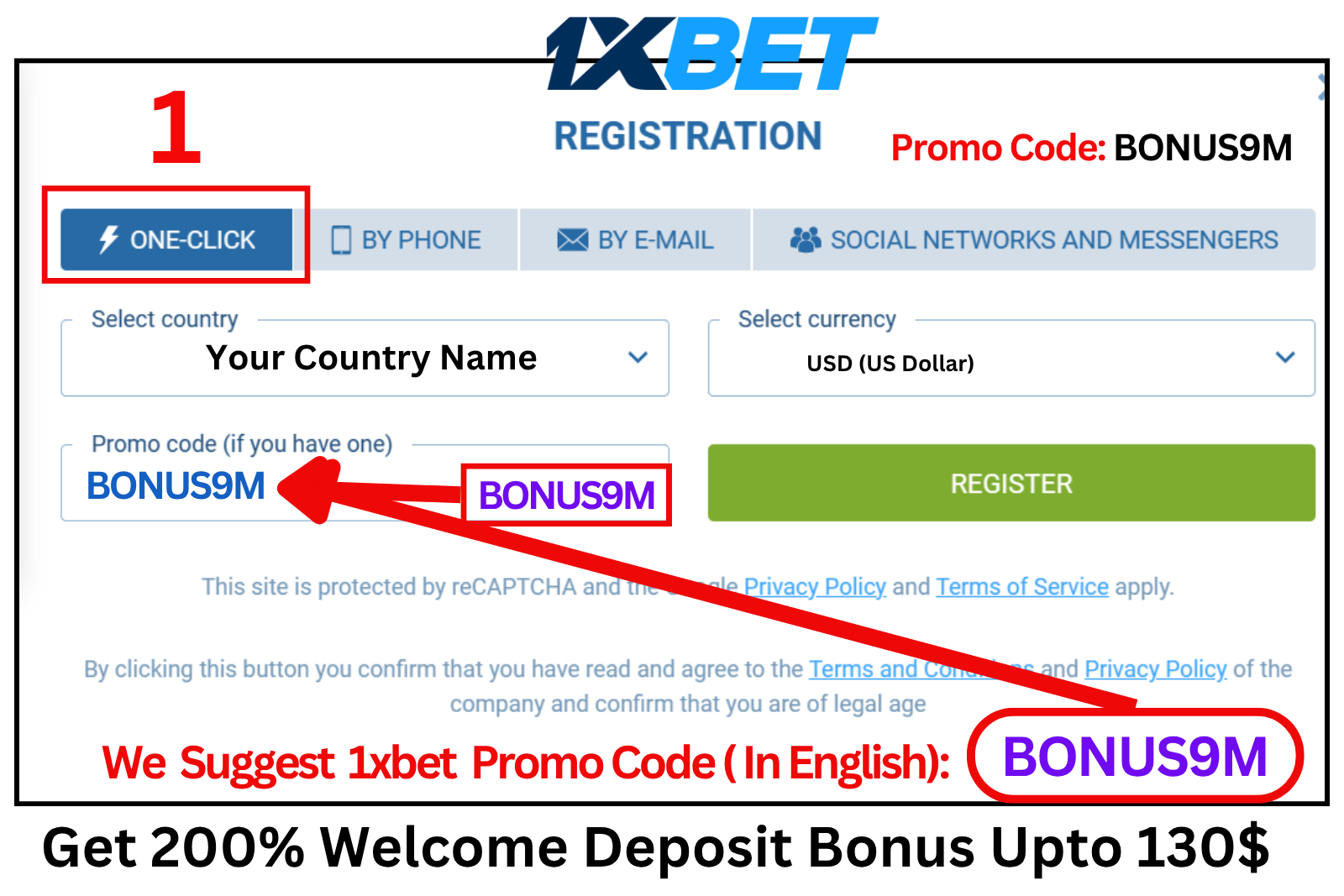 1xbet Promo Code Bonus9M